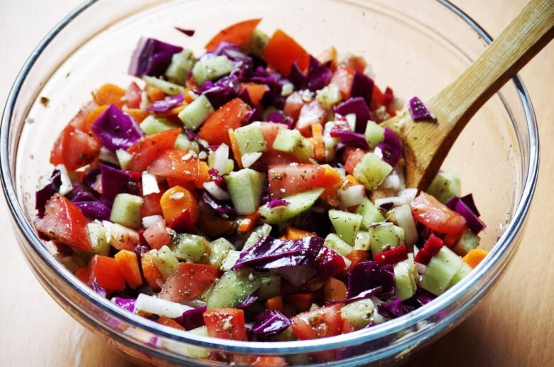 vegetables, salad, sliced, healthy food, breakfast, healthy, meal, a bowl, salad, salad, salad, salad, salad